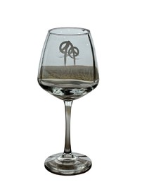 Four Daughters Logo Wine Glass